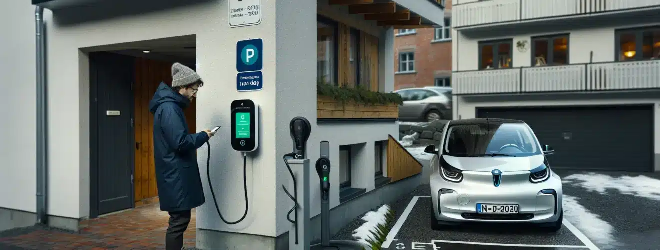Homeowner rents oslo parking space with ev charger to arriving commuter
