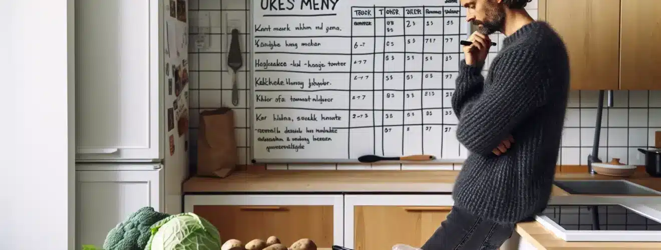 Hvordan spare penger på mat ved å planlegge ukesmenyer – illustrasjon
