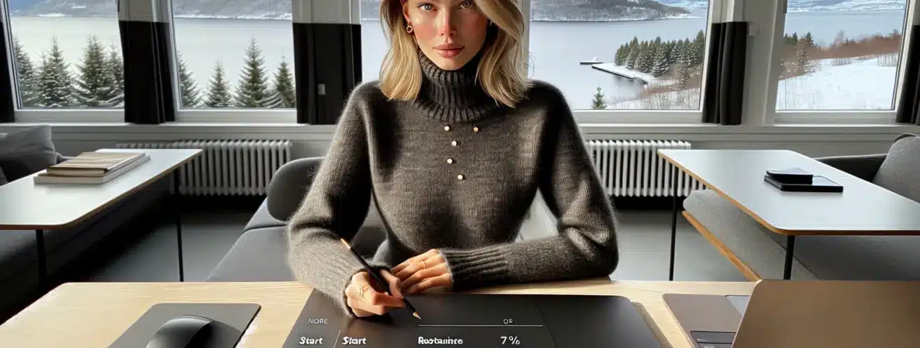 Norwegian virtual assistant planning retainer packages and pricing in a home office