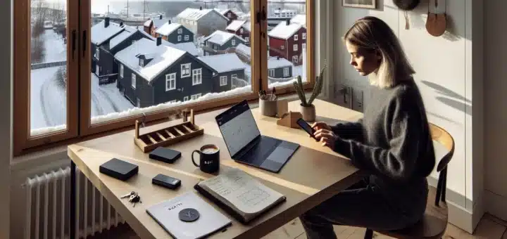 Norwegian saver using hardware wallet and phone for crypto savings at home